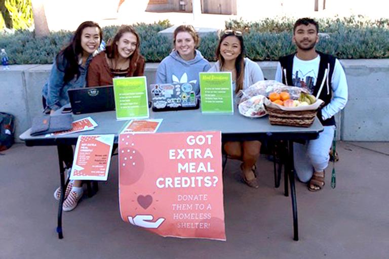 Students accepting meal credit donations