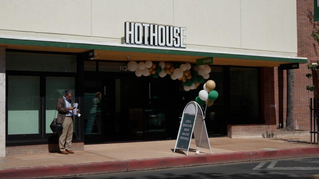The Cal Poly Center for Innovation and Entrepreneurship in downtown San Luis Obispo decorated with balloons for its grand opening.