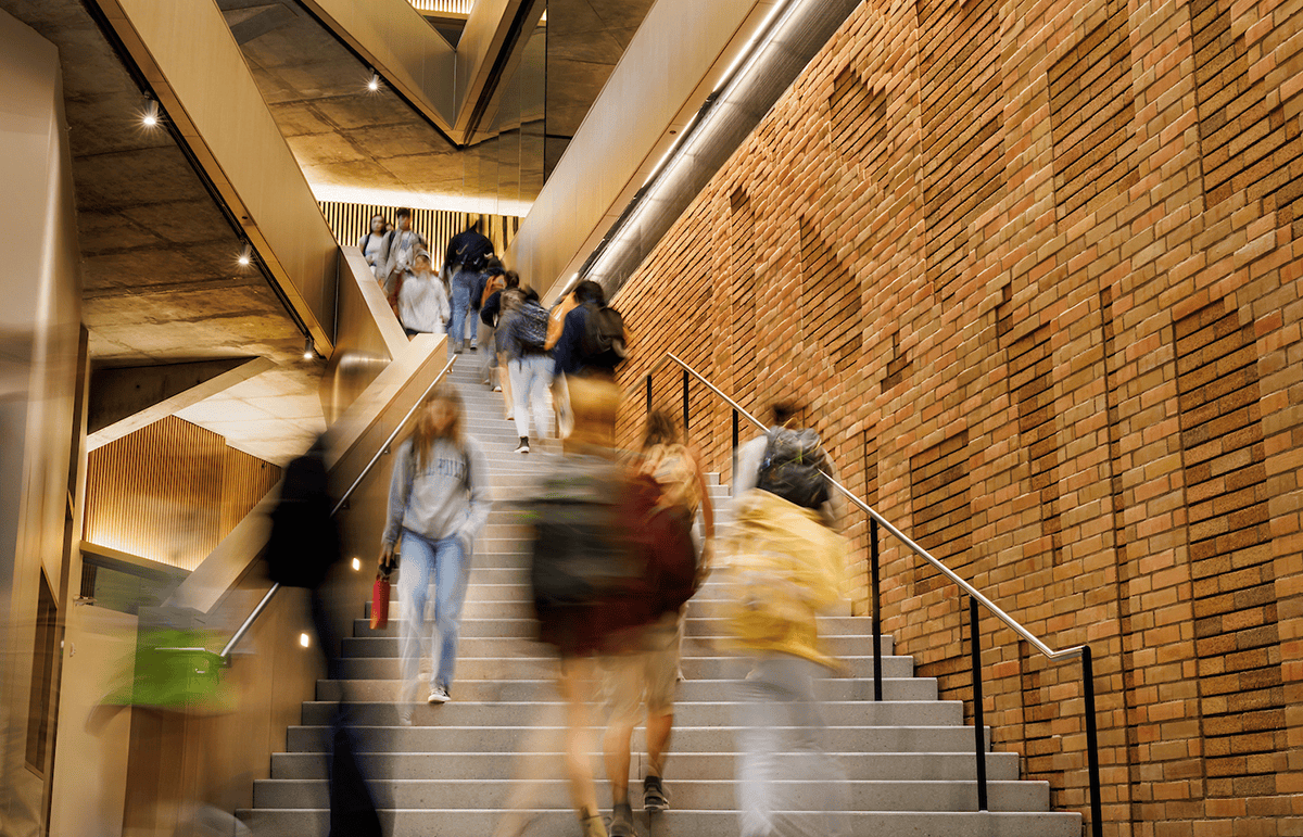 Students walking